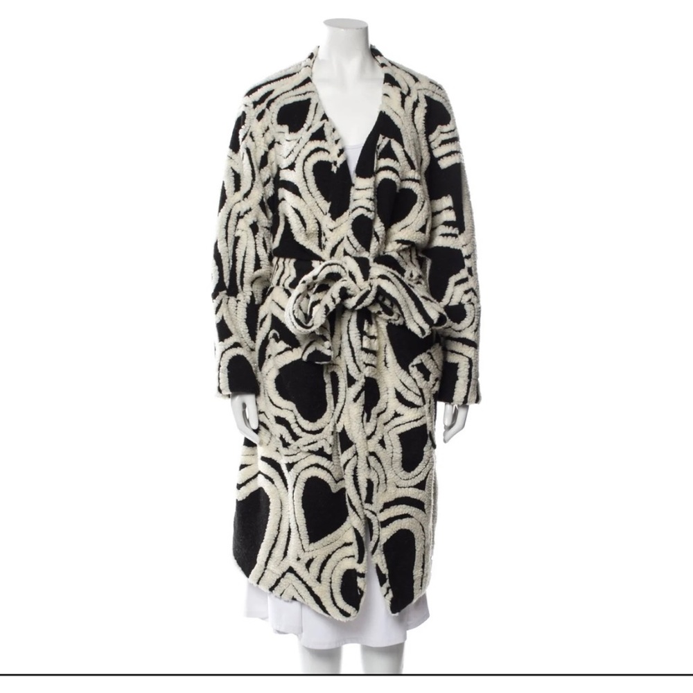 FARM RIO Black and White Fleece Coat NWT SMALL